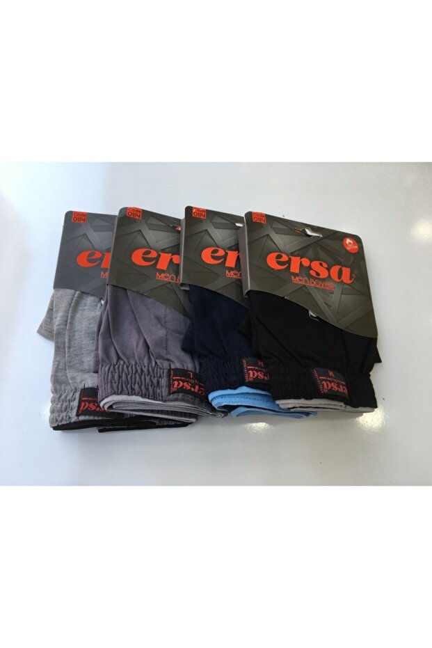 ERSA 4 PIECES 100% COTTON (COTTON) PLAIN COLOR MEN'S BOXER