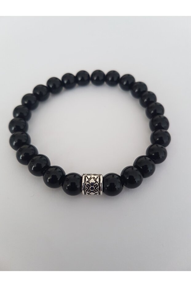 Onyx Shiny Natural Stone Men's Bracelet