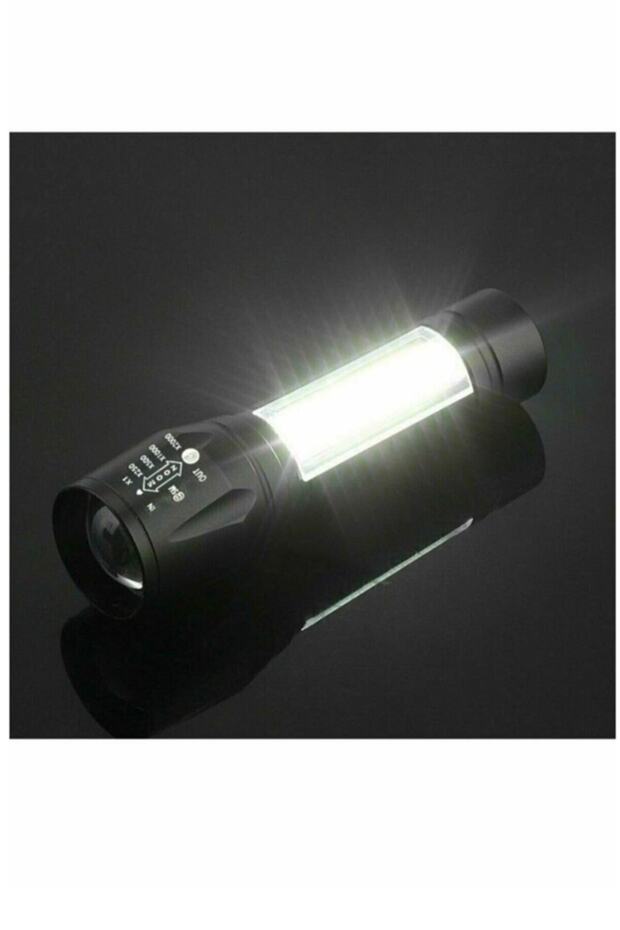 Ultra Güçlü 600 Lumens +3w Cob Led Usb Şarjlı El Feneri Kutulu Kamp Feneri Avcılık Feneri - 4