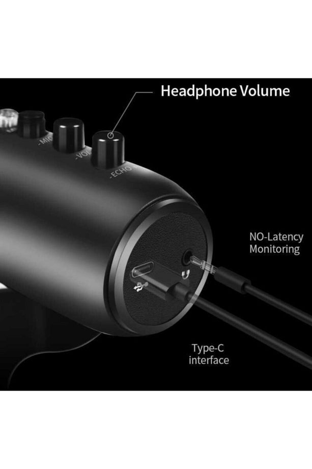 Profesyonel Stüdyo Mikrofon Kayıt Condenser Masaüstü Canlı Yayın Mikrofonu - 7