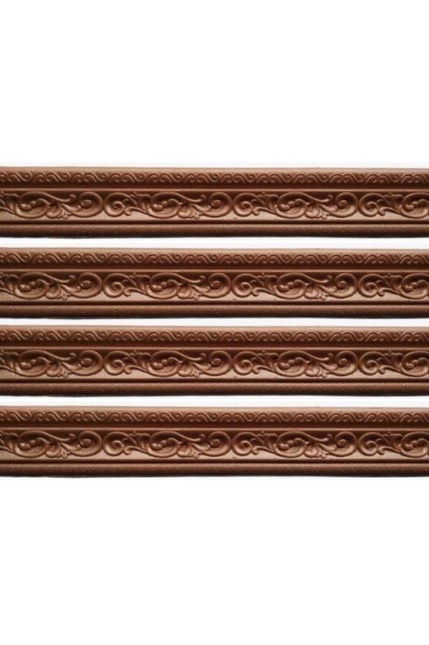 Motifli Kahverengi Esnek 8cm-230cm X 4 Adet Yapışkanlı Duvar Çıta Çerçeve Süpürgelik - 1