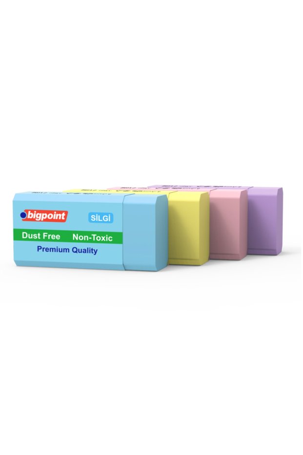 Dust-free Pastel Colored Erasers, 4 Different Colors (Pack of 4)