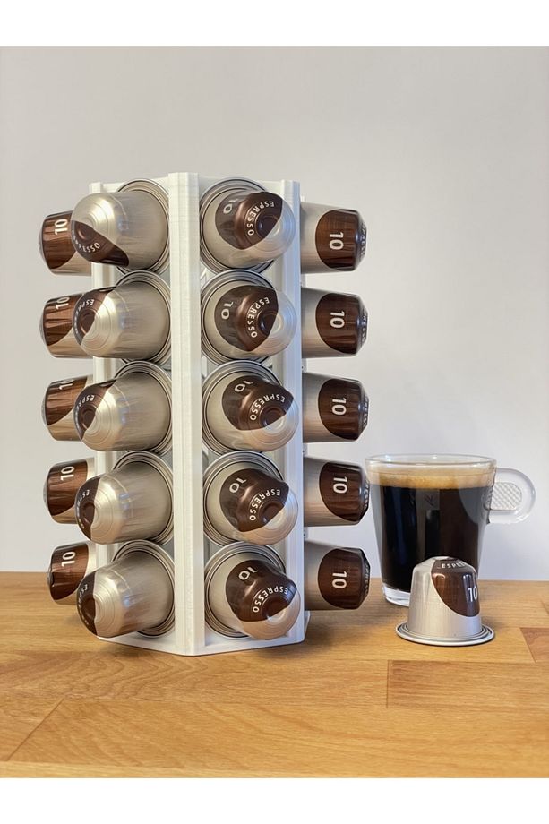 Nespresso Uyumlu Kapsül Kahve Tutucu Stand - 30 Kapsül - Beyaz - 1