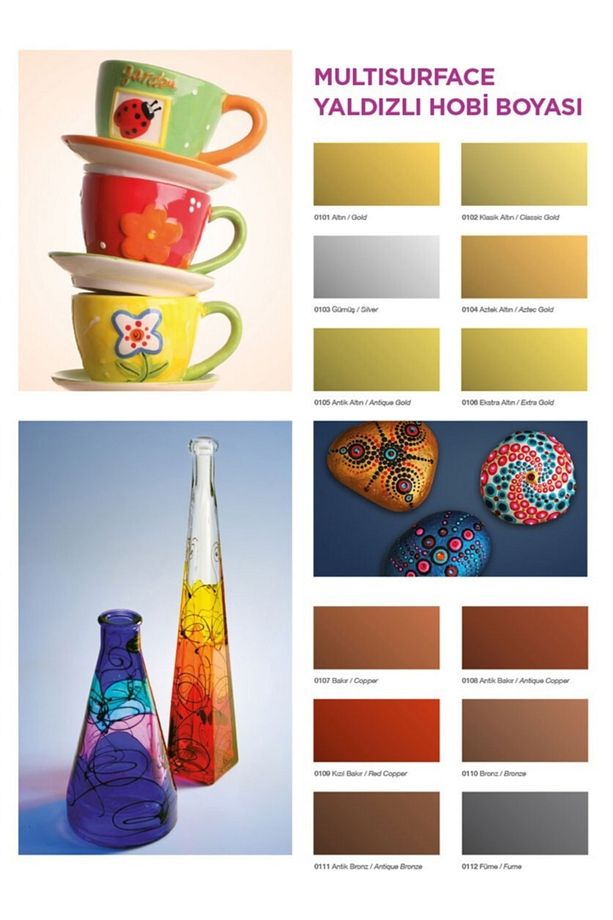 X1 Art Multisurface Hobi Boyası 120 Ml Füme Yaldız - 4