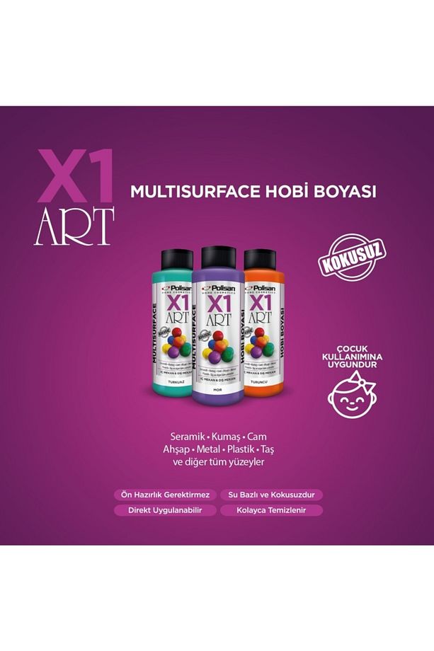 X1 Art Multisurface Hobi Boyası 120 Ml Füme Yaldız - 5