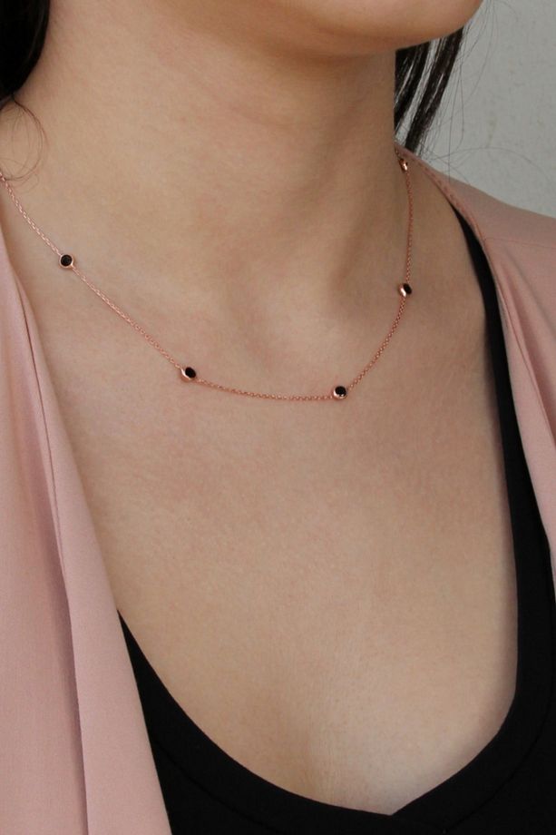 925 Ayar Gümüş Taşlı Kolye - N117801 - 2