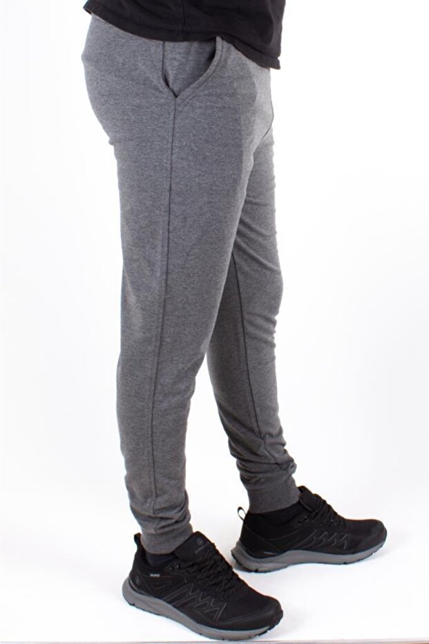 Kinetıx Harry Slogan Jogger Gray Melange Cotton Men's Bottom Tracksuit