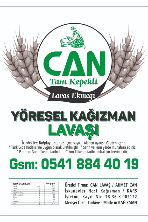 Can Lavaş Yöresel Tandır Ekmeği 1 Pkt 4 Adet Tir - 2