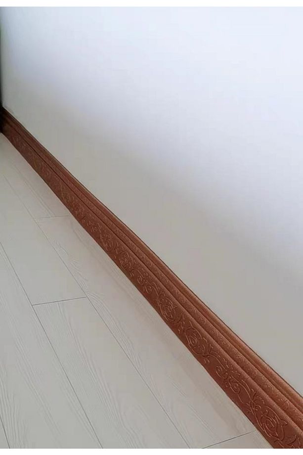 Motifli Kahverengi Esnek 8cm-230cm X 4 Adet Yapışkanlı Duvar Çıta Çerçeve Süpürgelik - 3