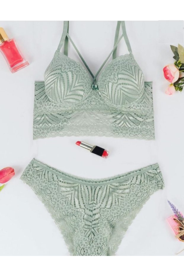 Cross Rope Detailed Filled Bralet Set of 2