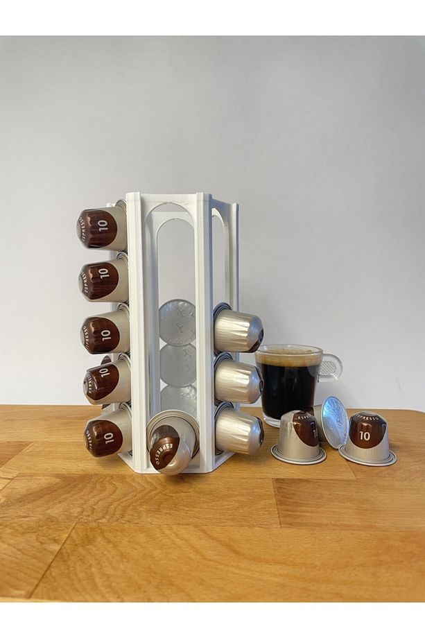 Nespresso Uyumlu Kapsül Kahve Tutucu Stand - 30 Kapsül - Beyaz - 3