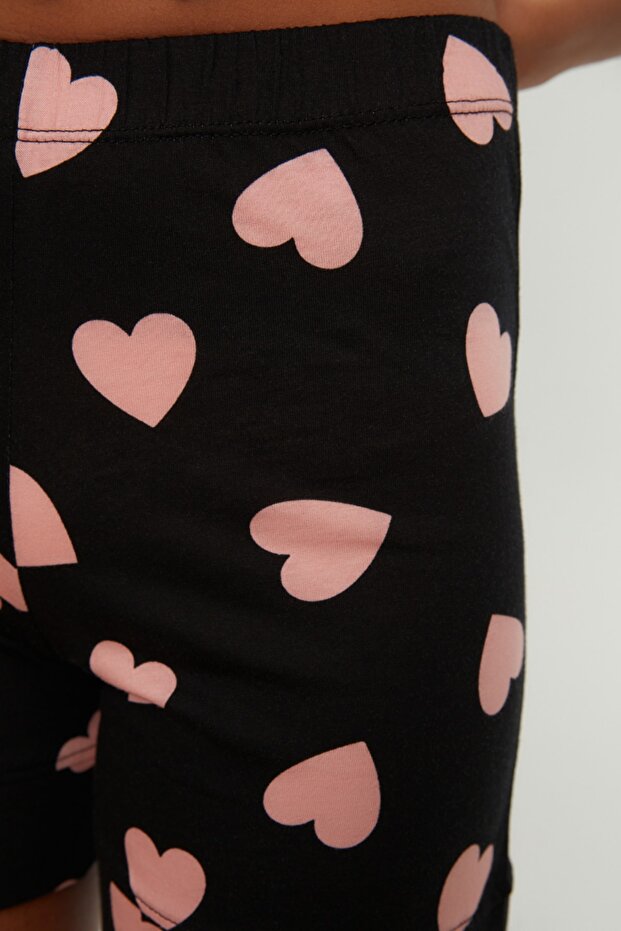 Heart Patterned 100% Cotton Shirt and Shorts Sleepwear Set - THMSS21PT1200 - 15