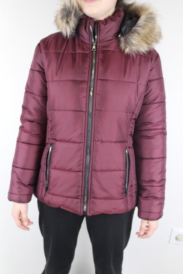 Burgundy Puffer Jacket