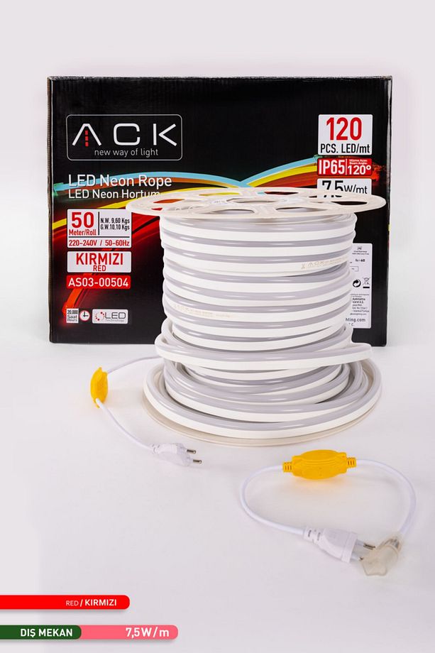 50 Metre Led Neon Hortum 120 Ledli Kırmızı 7.5 Watt Led Işık - 2