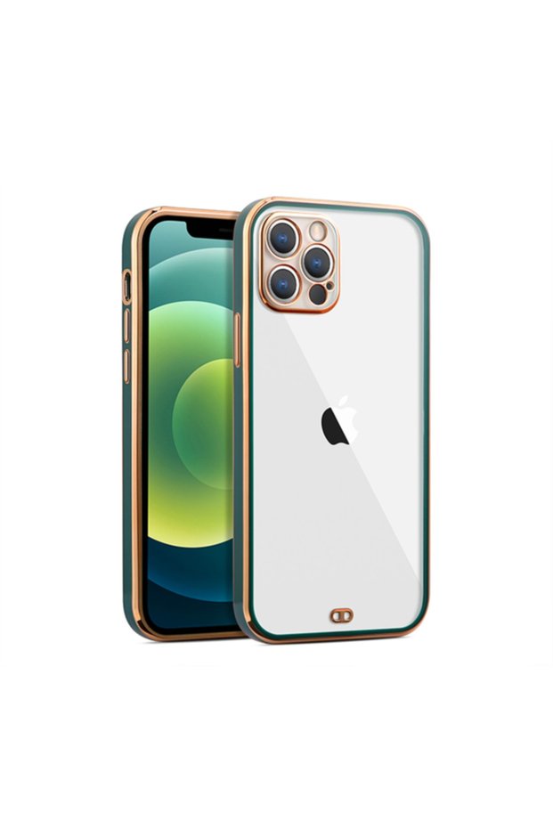 حافظة حماية للكاميرا بإطار ذهبي متوافق مع هاتف Iphone 12 Pro مقاس 6.1 بوصة