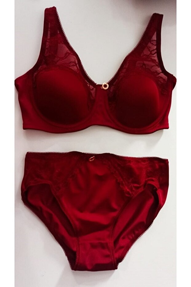 - Christine, Soft Cup, Unpadded, Underwire, Lace Detailed, Comfortable Bra and Panty Set