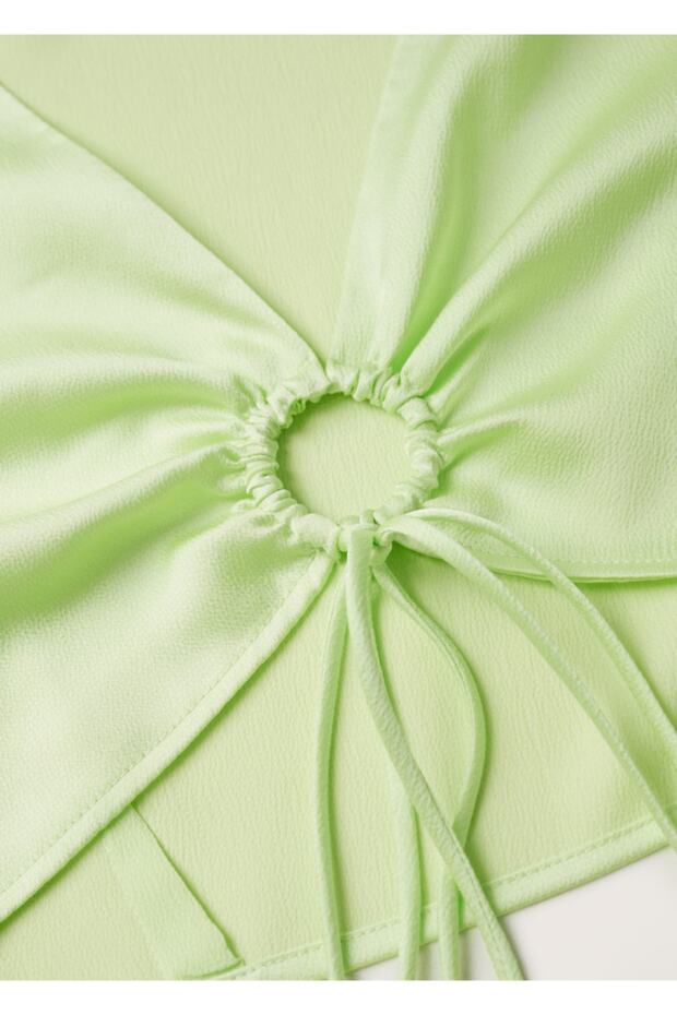 Kısa Saten Bluz - 5