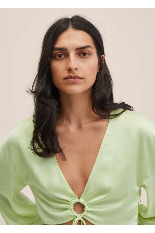 Kısa Saten Bluz - 6