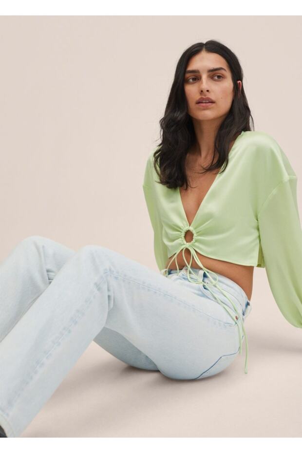 Kısa Saten Bluz - 7