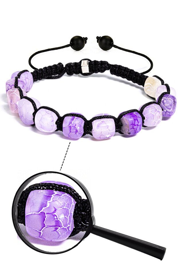 Certified High Quality Natural Purple Agate Stone Bracelet