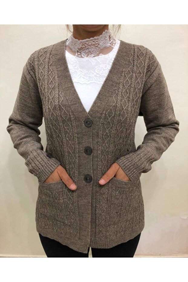 Ece Anne Kısa Düğmeli Hırka - 2