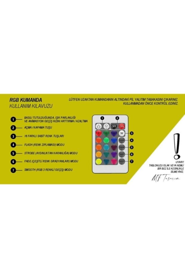 Rgb Kumandalı Müslüm Gürses Led Işıklı Ahşap Mdf Dekoratif Tablo - 7