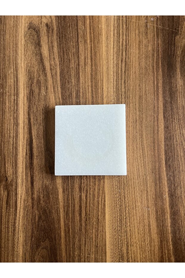 2 Adet Beyaz Mermer Kristal Bardak Altlığı - 3