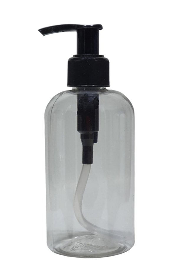 Glass Look Plastic Transparent Bottle Soap Dispenser with Pump 250ml