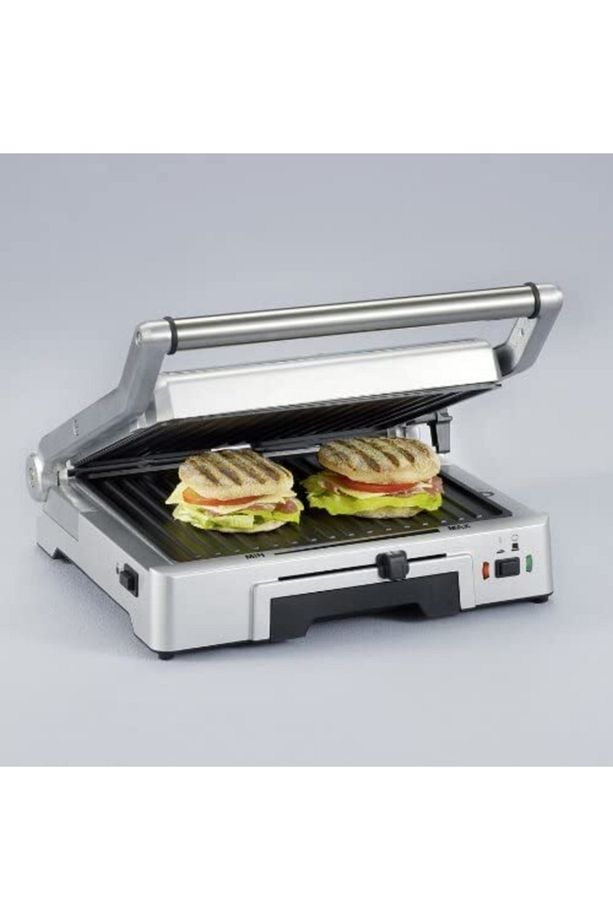 Tost Makinesi Biftek Ve Izgara Için Temas Izgarası 1.800w, Paslanmaz Çelik Fırçalanmış Gümüş - 6