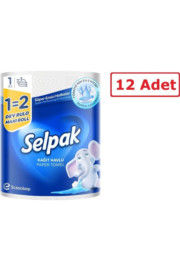 Dev Rulo 3 Katlı Kağıt Havlu 12 Tane - 1