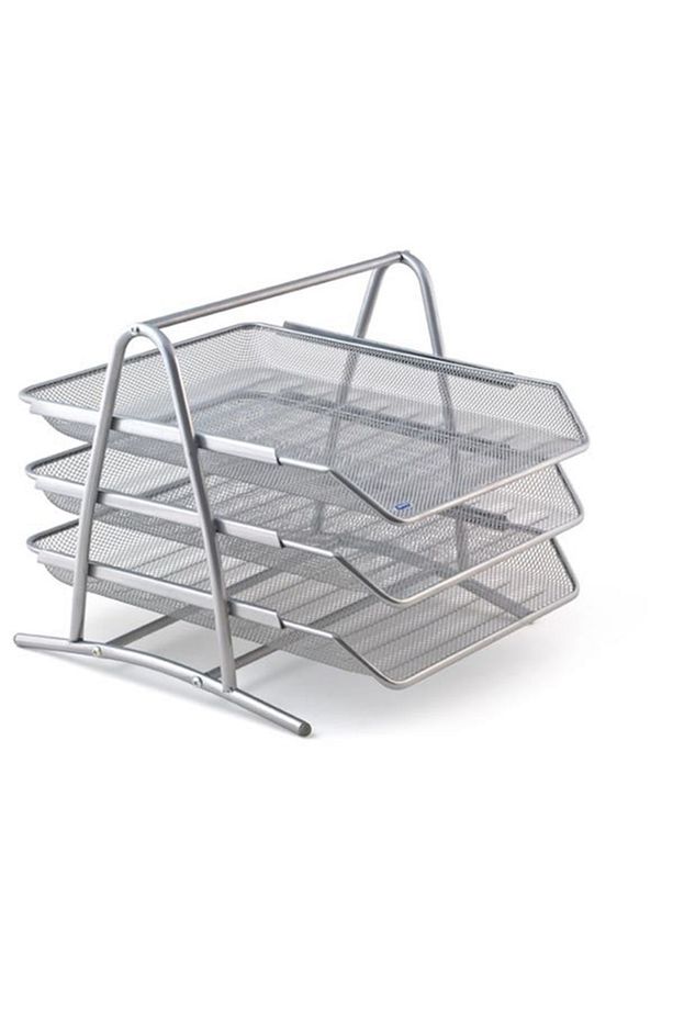 Perforce Metal 3 Lü Evrak Rafı Seti (GRİ) - 1
