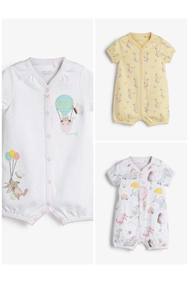 3'lü Sirk Baskılı Romper - 1