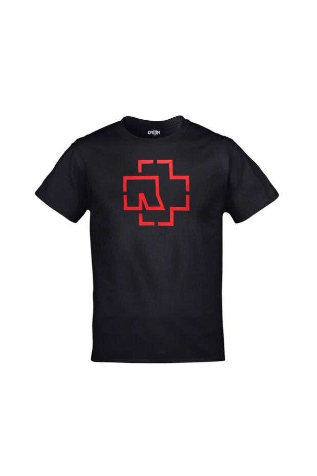Unisex Black Rammstein Logo Printed T-shirt