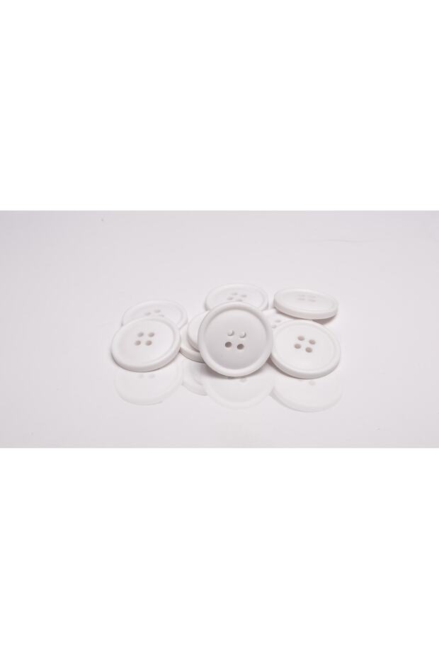 Polyester Button White Cardigan Button 25mm 10 Pieces