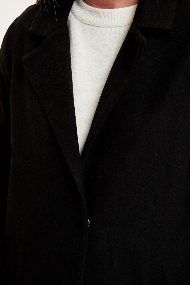 Düğmeli Kaşe Kaban - 3