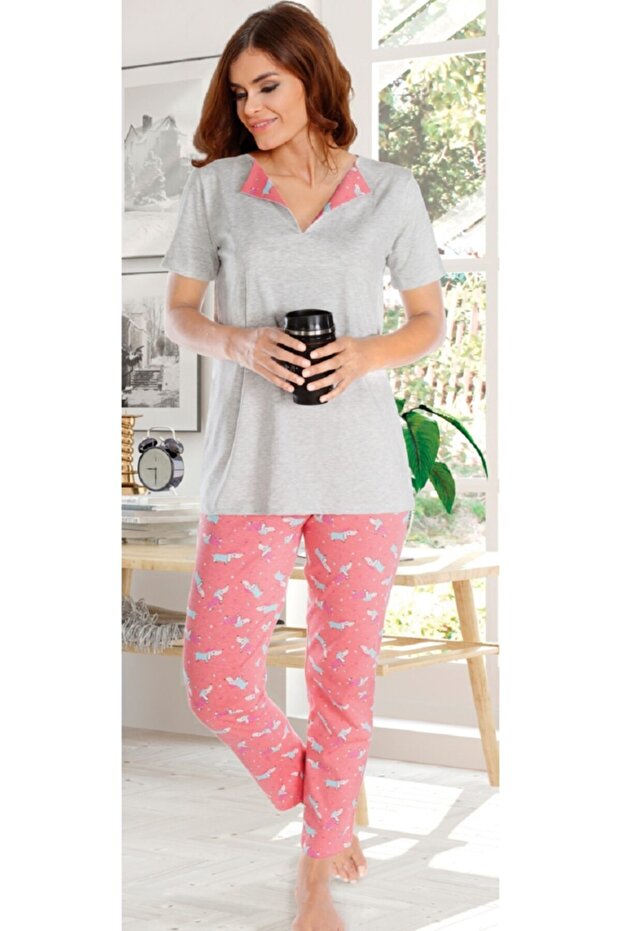 Ženski sivi pluto pidžama set - 1