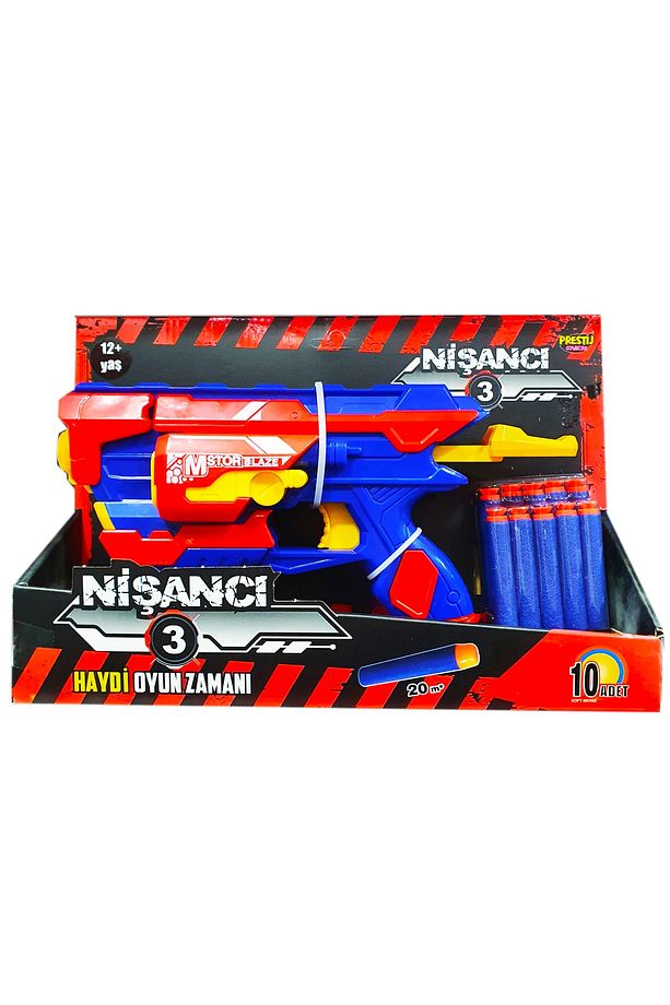 Sünger Mermi Atan Nerf Benzeri Nişancı 3 Oyuncak Tabanca 20 Mermi Nerf-nisanci3 - 1