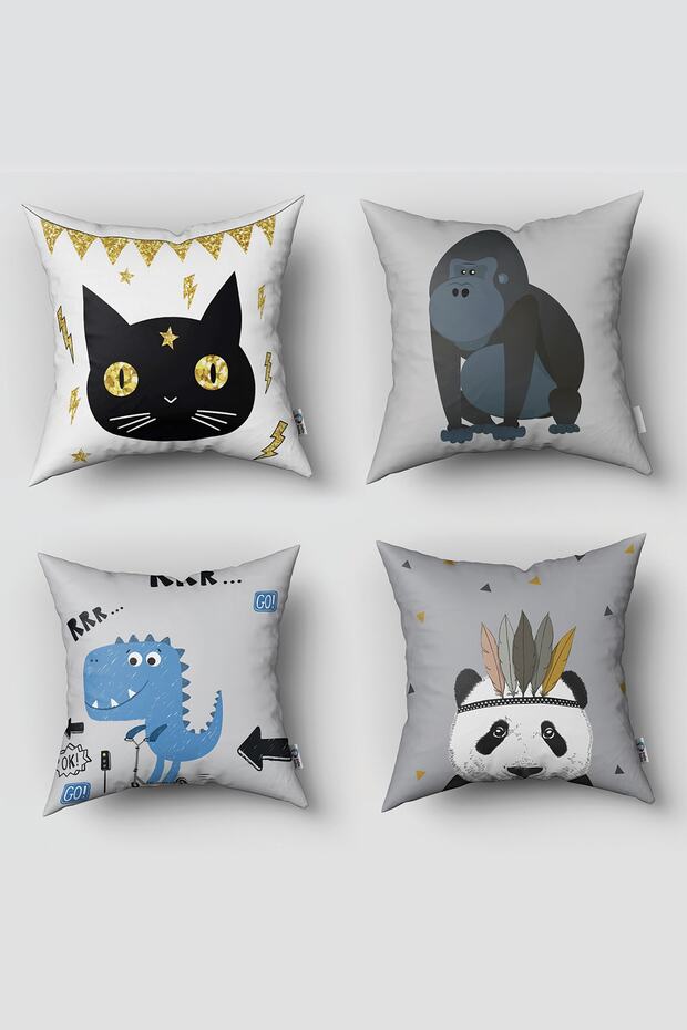 Double Sided Children's Room Cute 4-Piece Throw Pillows Series Model No:19