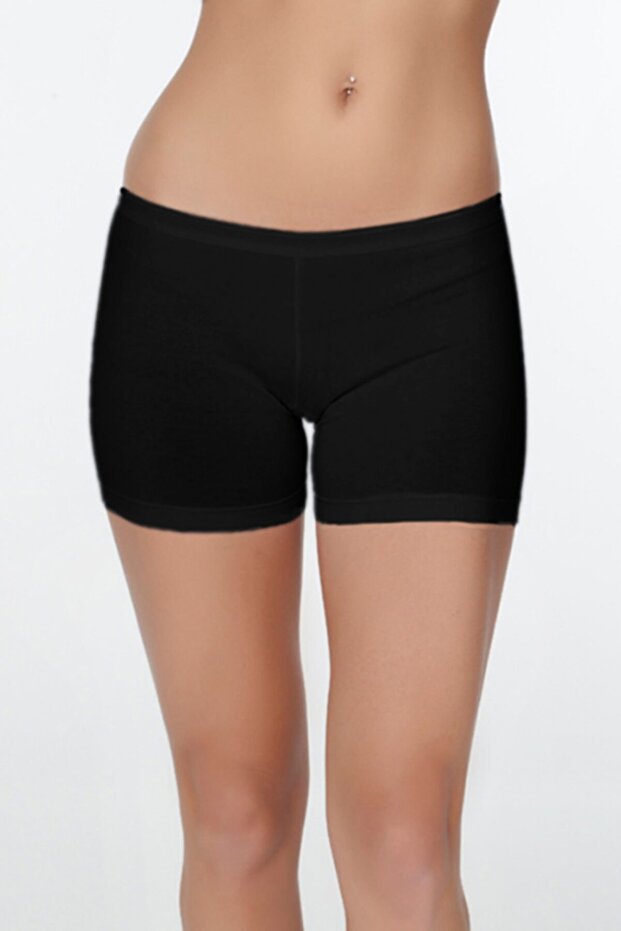 Kadın Elastanlı Kısa Siyah Şort 627 - 1