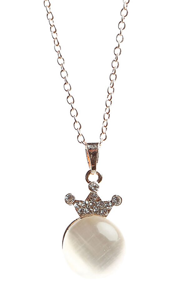 Women's Moulin Zircon Stone Crown Figure Necklace
