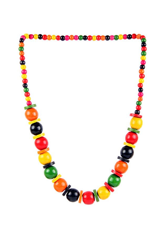 Women's Yellow Wooden Beaded Necklace