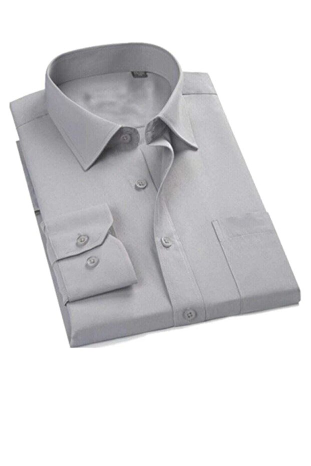 Men's Long Sleeve Gray Classic Shirt
