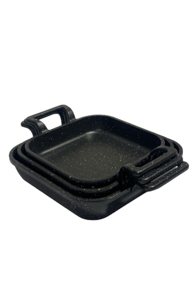 Döküm Granit Kaplama Kare Sahan 3'lü Set (18-20-22) Cm - 1