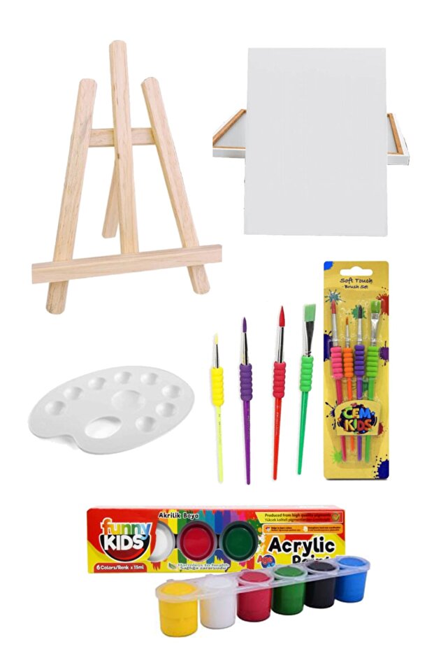 Mini Şövale Akrilik Boya Başlangıç Seti - 1