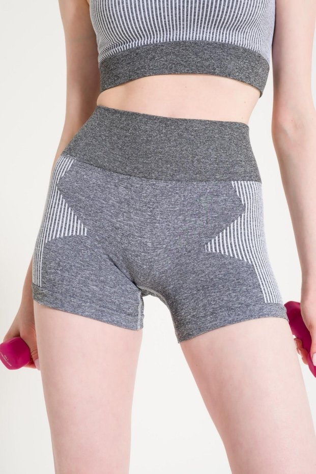 Women's Seamless High Waist Gathering Sports Shorts - Casual Wear White 1725