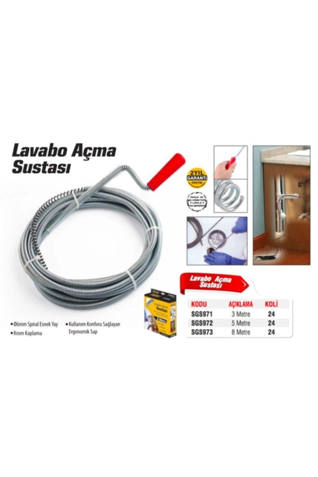 Lavabo Açma Sustası 5mt