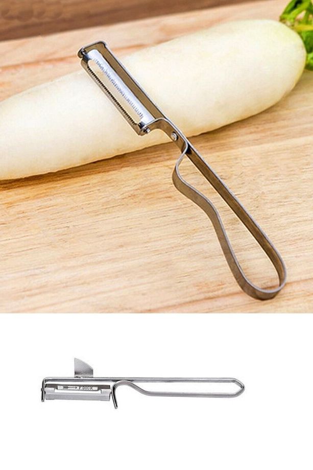 Metal Yan Soyacak Patates Sebze Paslanmaz Çelik Sebze Patates Soyacak Aparatı Lüks Soyacağı - 3
