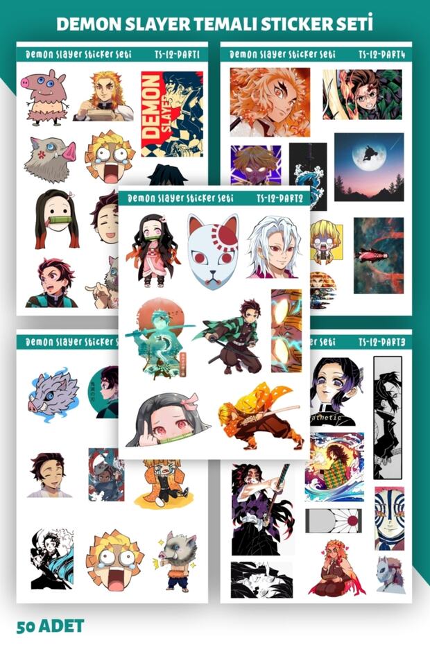 Kimetsu No Yaiba Demon Slayer Anime Sticker Set Laptop Agenda Notebook Book