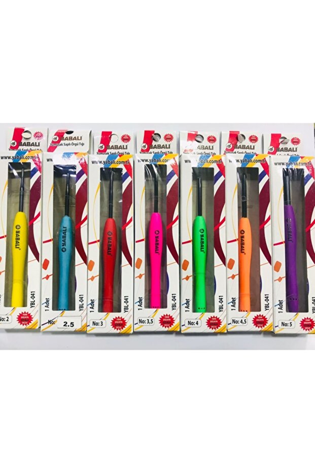 Tığ Seti Tığ 7parça Siyah Uçlu Örgü Tığı Yün Tığı Amugurimi Örme Tığ Seti Yumuşak Saplı Tığ - 1