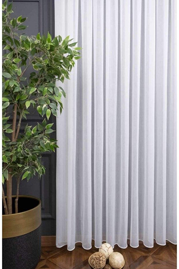 Tulle Curtain Linen Effect Ttm 1/3 Close Pleat